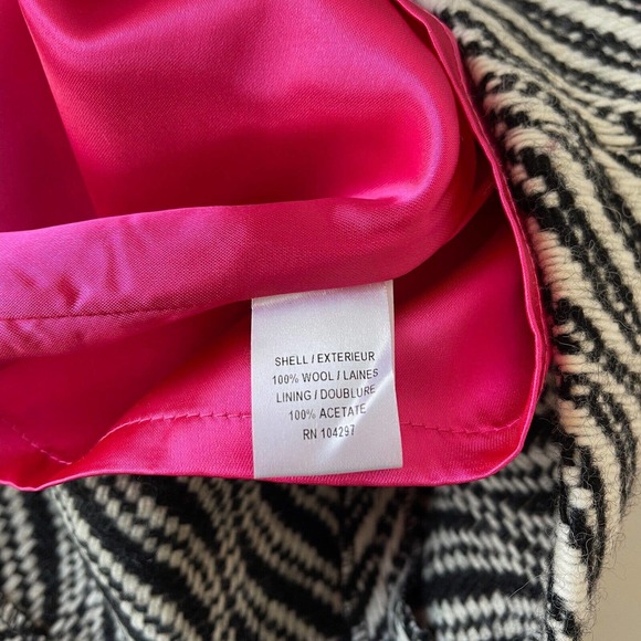 Milly Black Cream 100% Wool Short A-line Skirt Women's Sz 12 - Picture 6 of 6